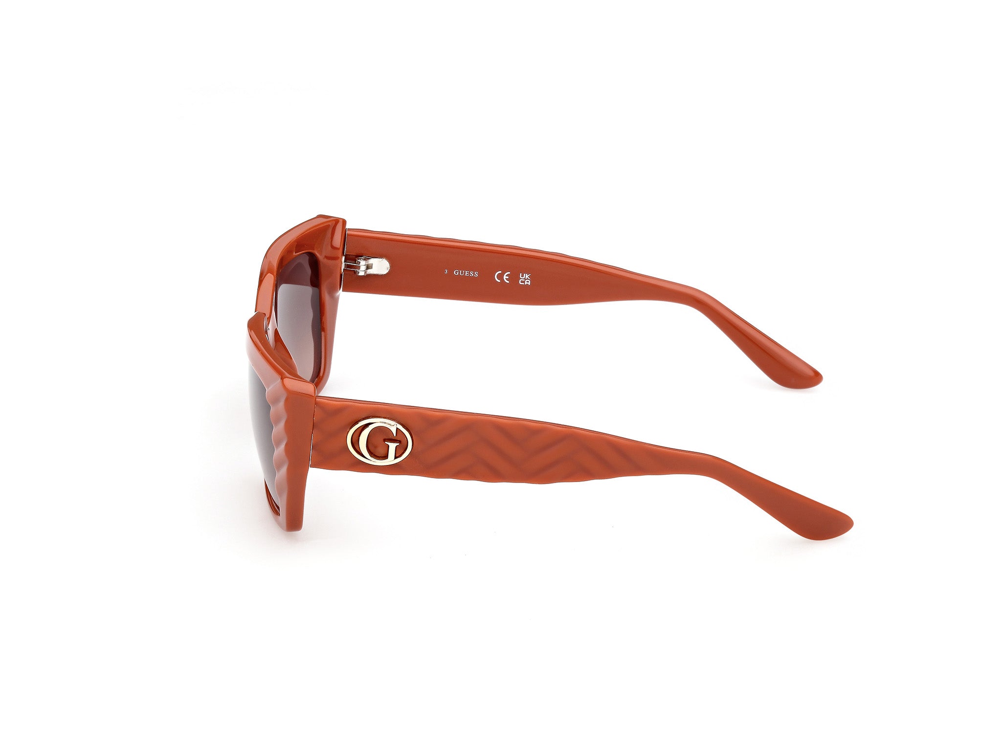 Guess Mujer Guess GU00254 44F Gafas de sol Inyectado Naranja Marrón Cuadrada Norma