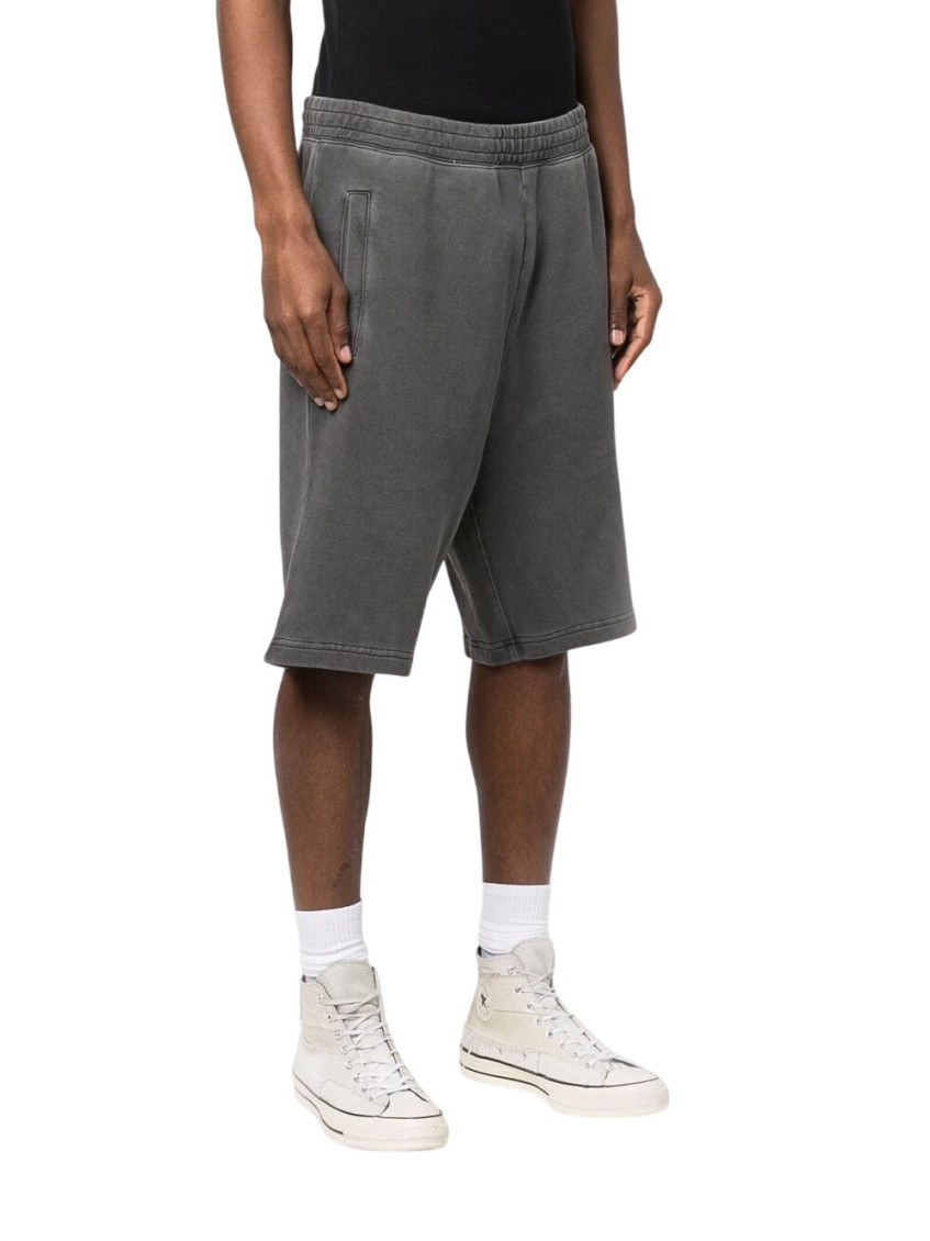 Stonewashed cotton shorts - Grey