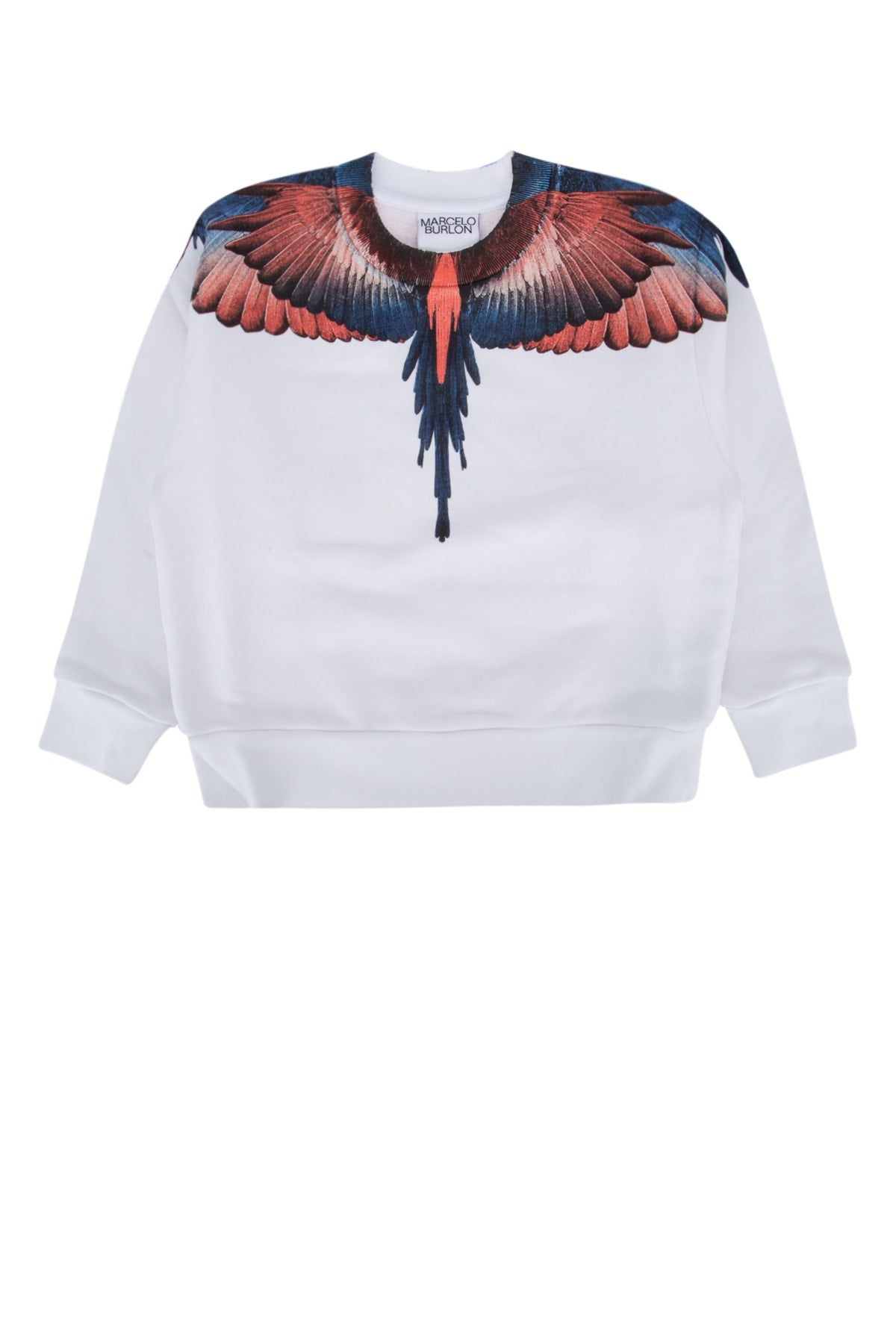 Wing-Print Cotton Sweatshirt — White