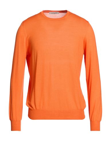 Man Sweater Orange Size 40 Virgin Wool