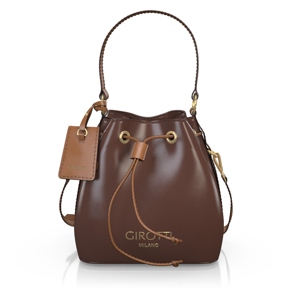 Custom Women's Bucket Bag - Brown Leather - GIROTTI