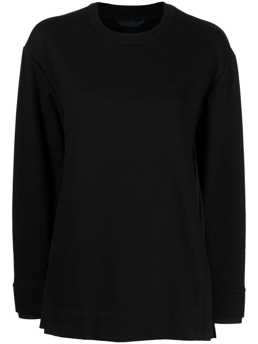 Crew-neck knitted jumper - Black