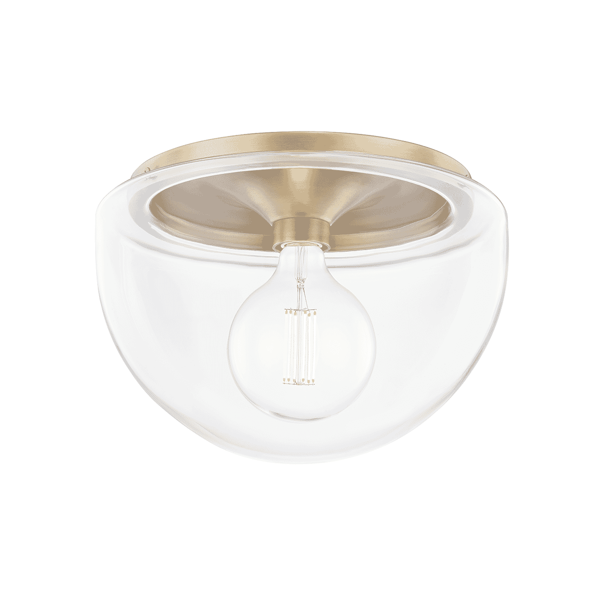 Aged Brass One Light Flush Mount from the Grace Collection