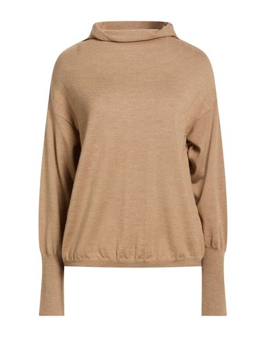 Woman Turtleneck Camel Size 6 Merino Wool
