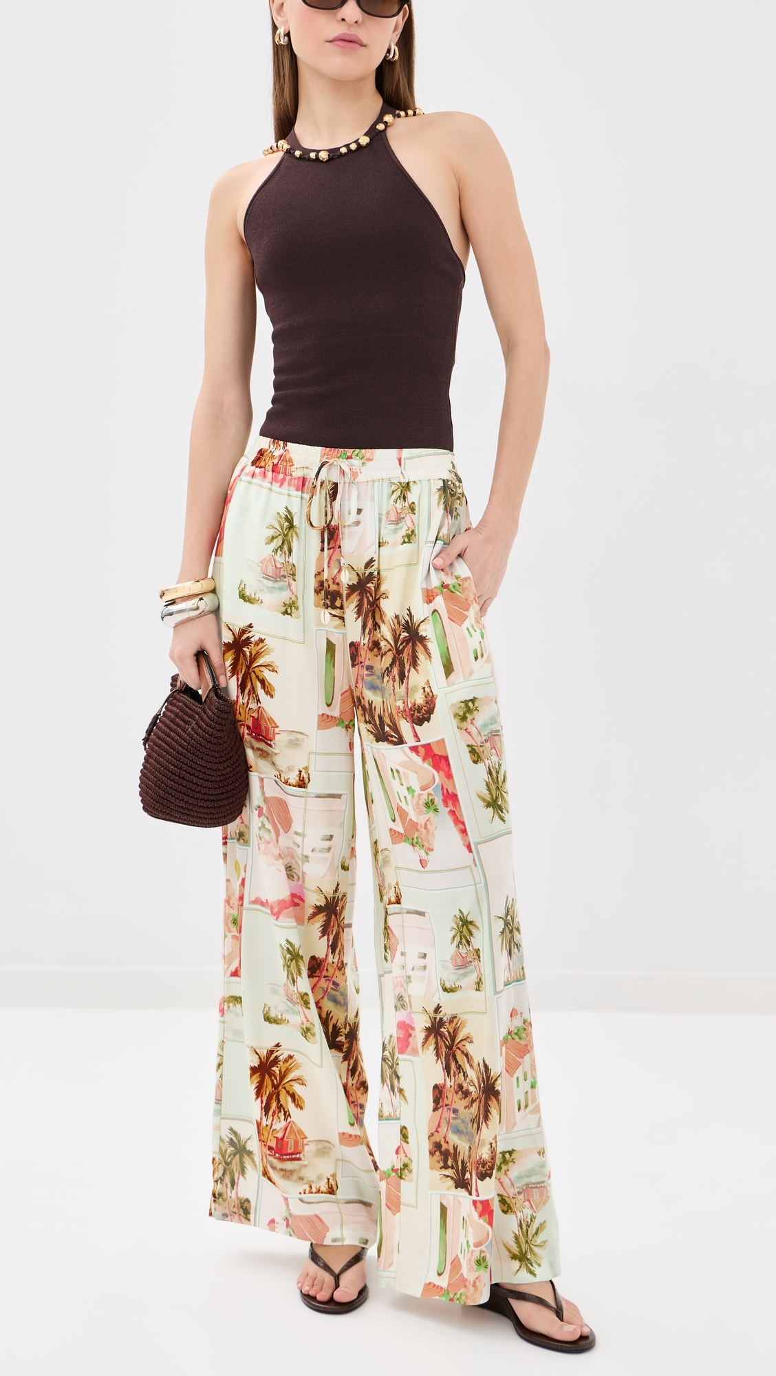 Dolce Drawstring Pants Vintage Postcards
