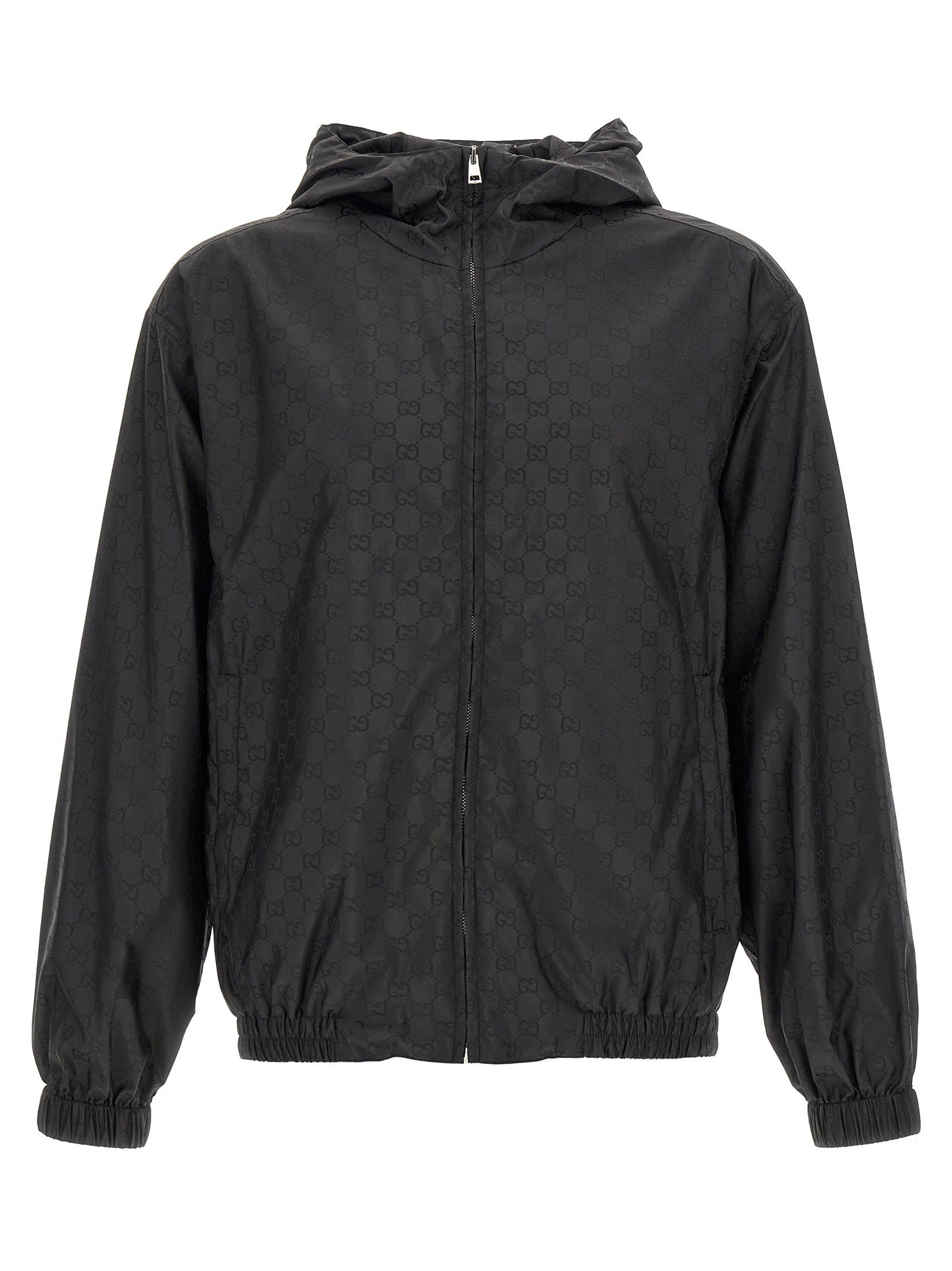GG Jacquard Nylon Jacket — black