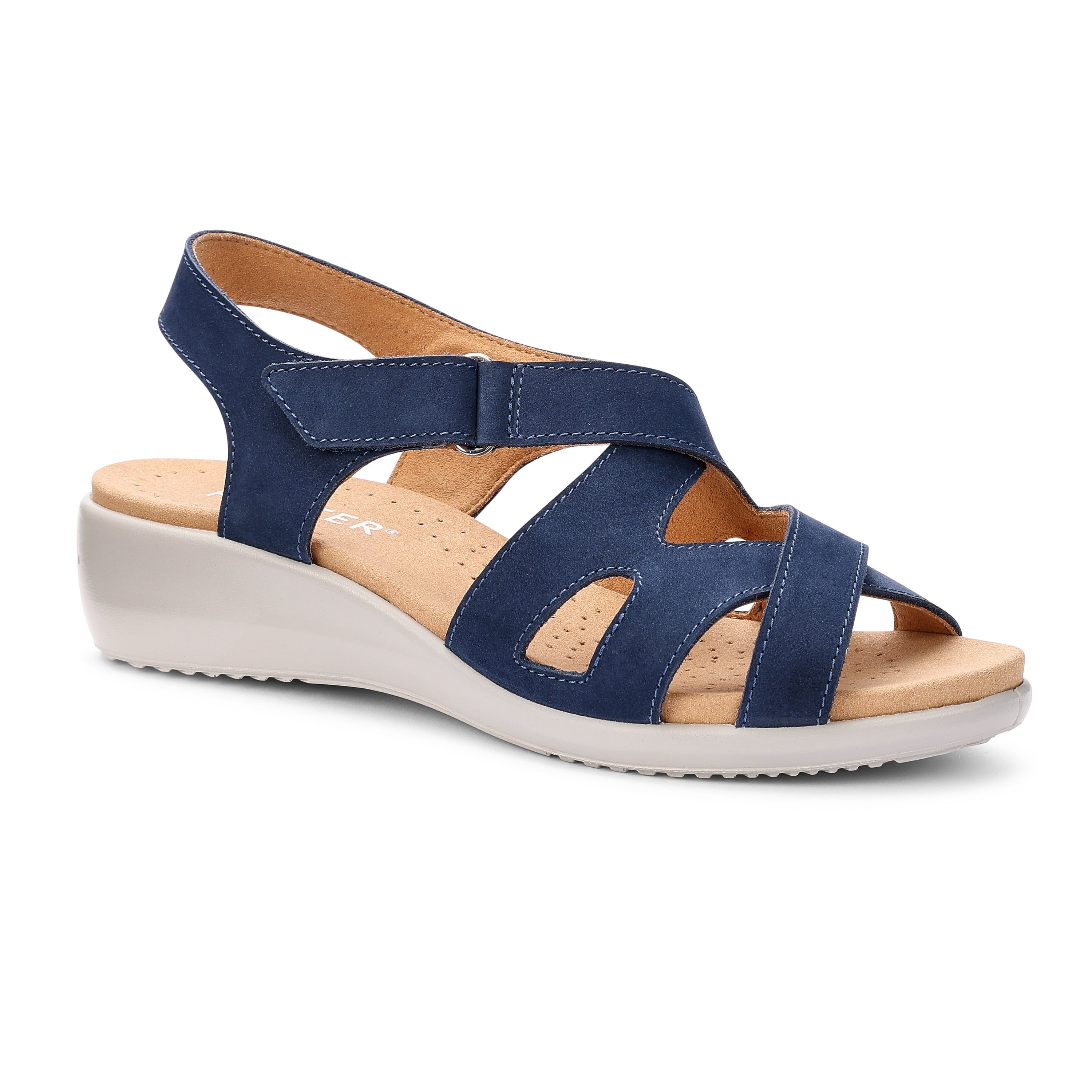 Hotter Women's Wide Fit 'Eliana' Sandals in Navy