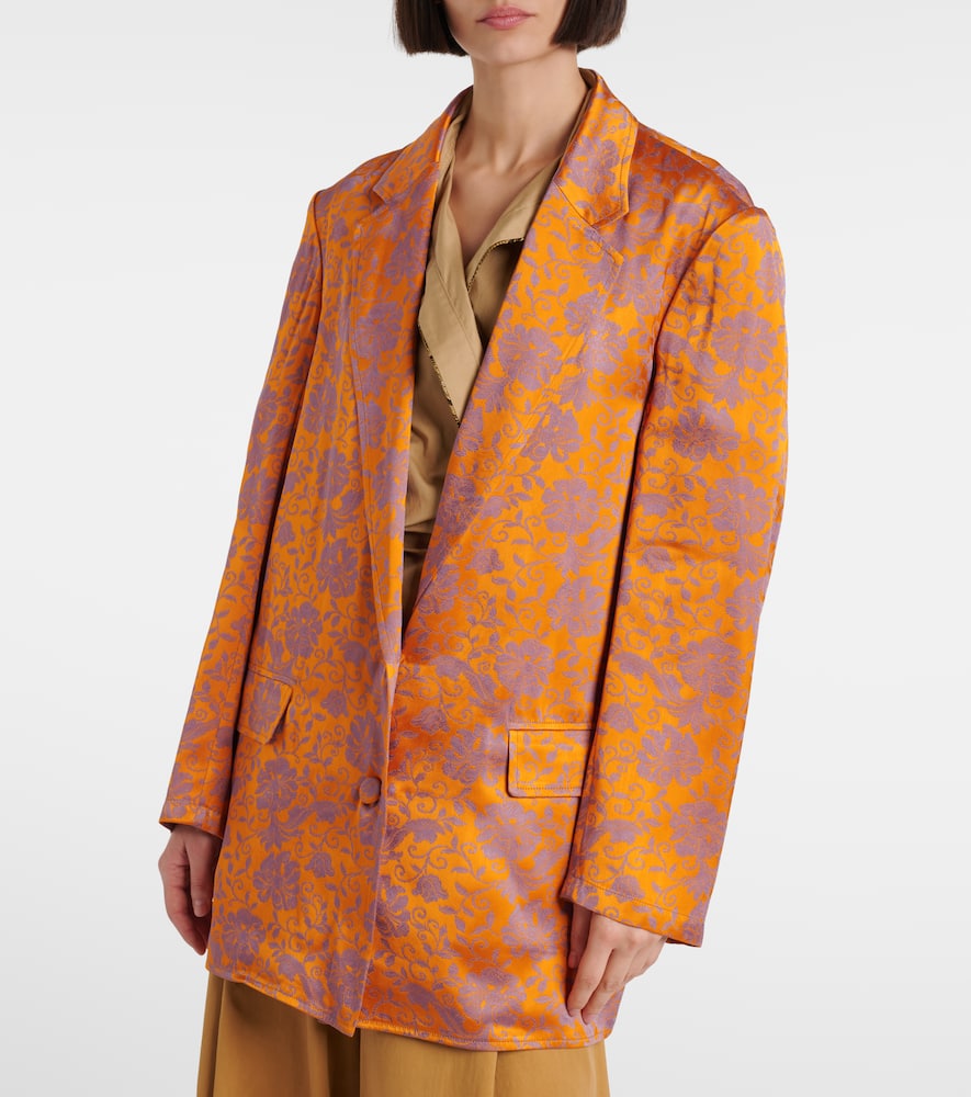 Floral jacquard blazer