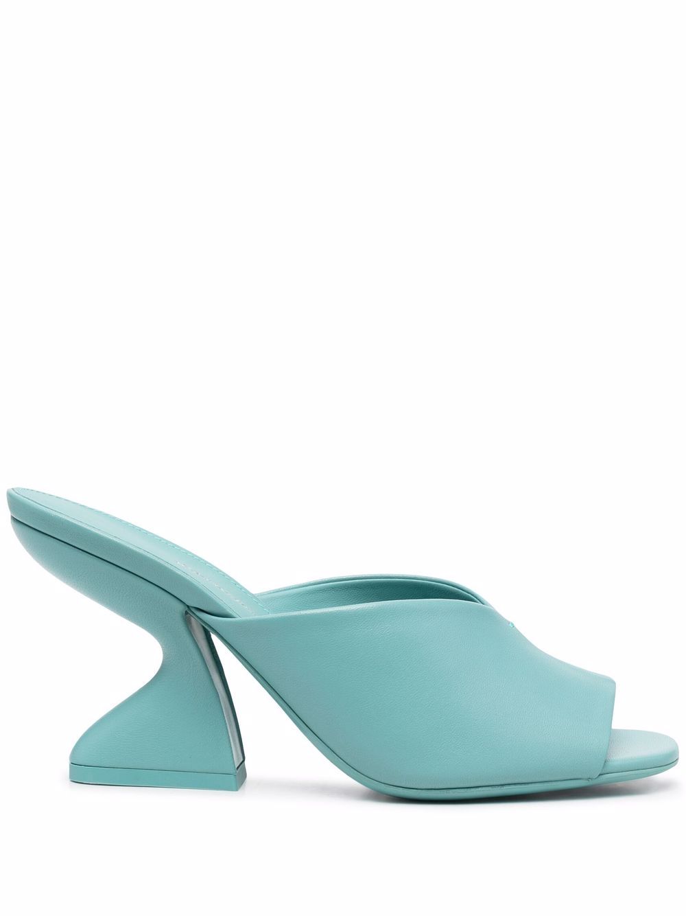 F-heel leather sandals - Blue