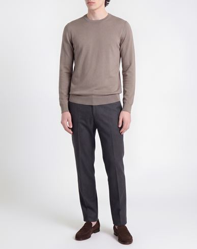 Man Sweater Taupe Size XXXL Merino Wool