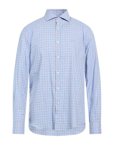 Man Shirt Light blue Size 15 Cotton