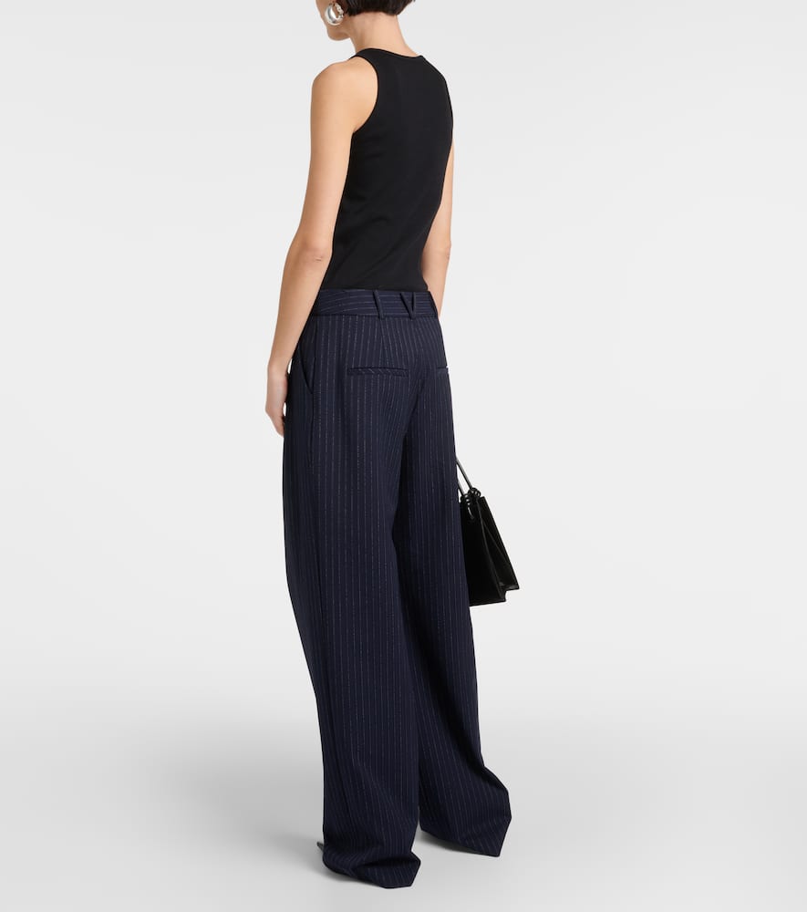 Heyser pinstripe high-rise wide-leg pants