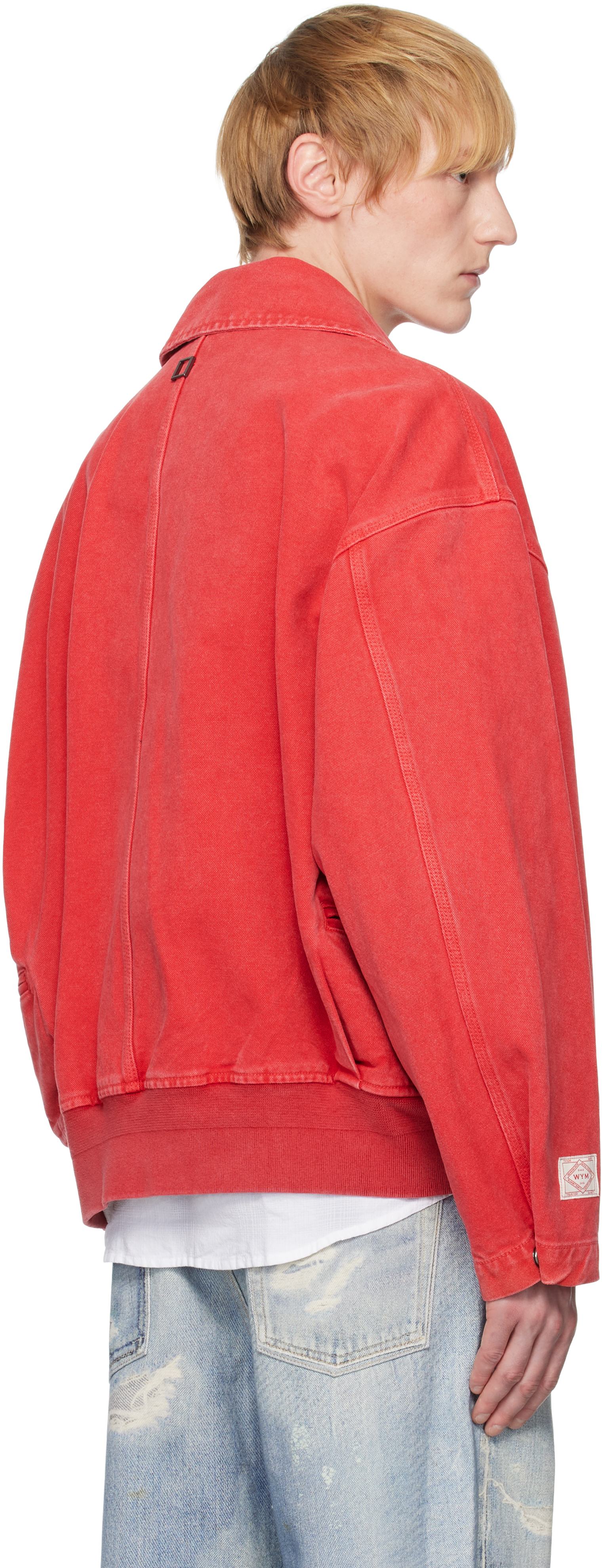 WOOYOUNGMI Red Leather Tab Dyed Jacket