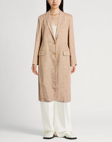 Forte_forte Woman Overcoat & Trench Coat Sand Size 1 Linen, Cotton, Polyester, Polyamide