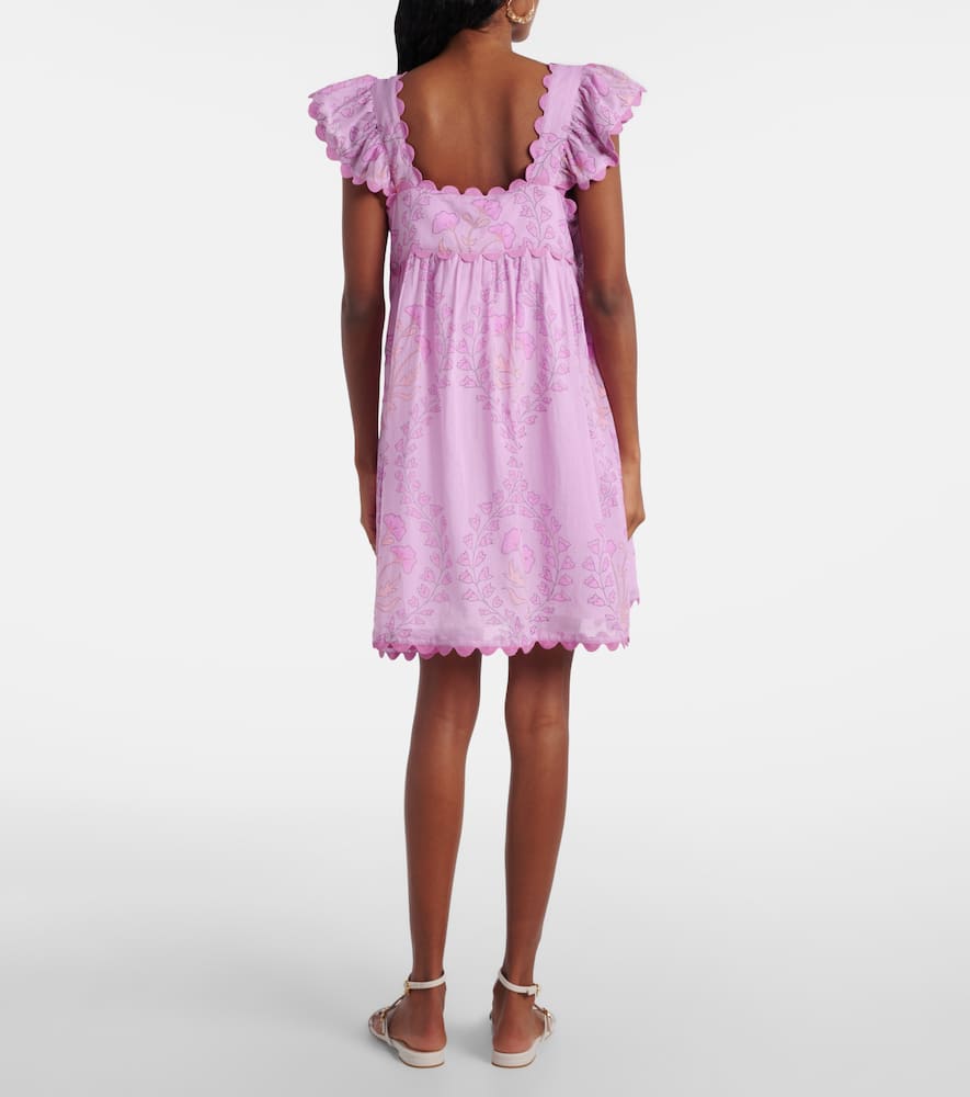 Ruffled cotton minidress