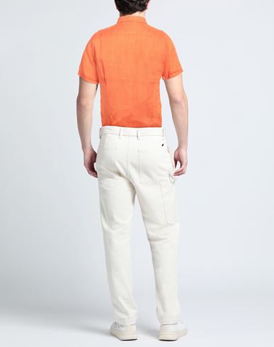 Man Shirt Orange Size L Linen