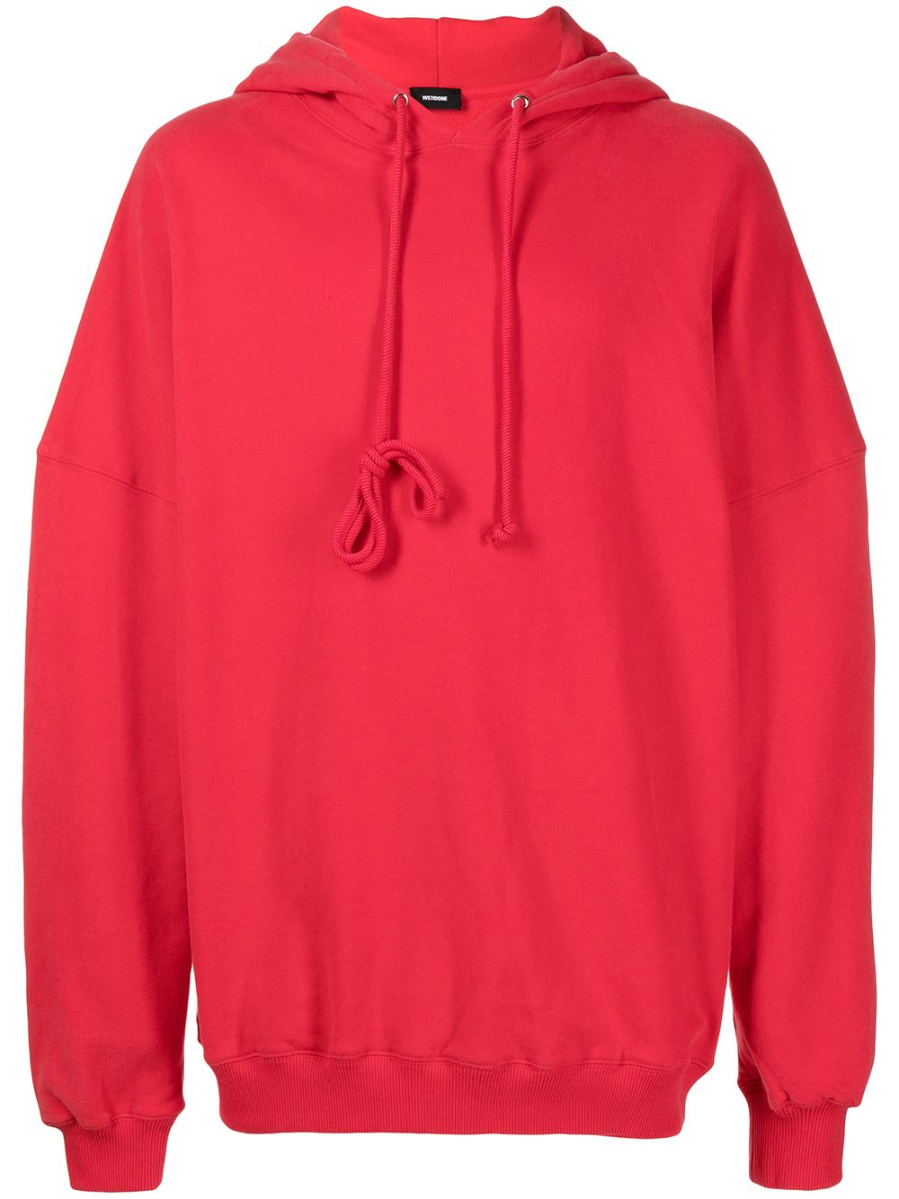 Rear-logo oversized hoodie - Red