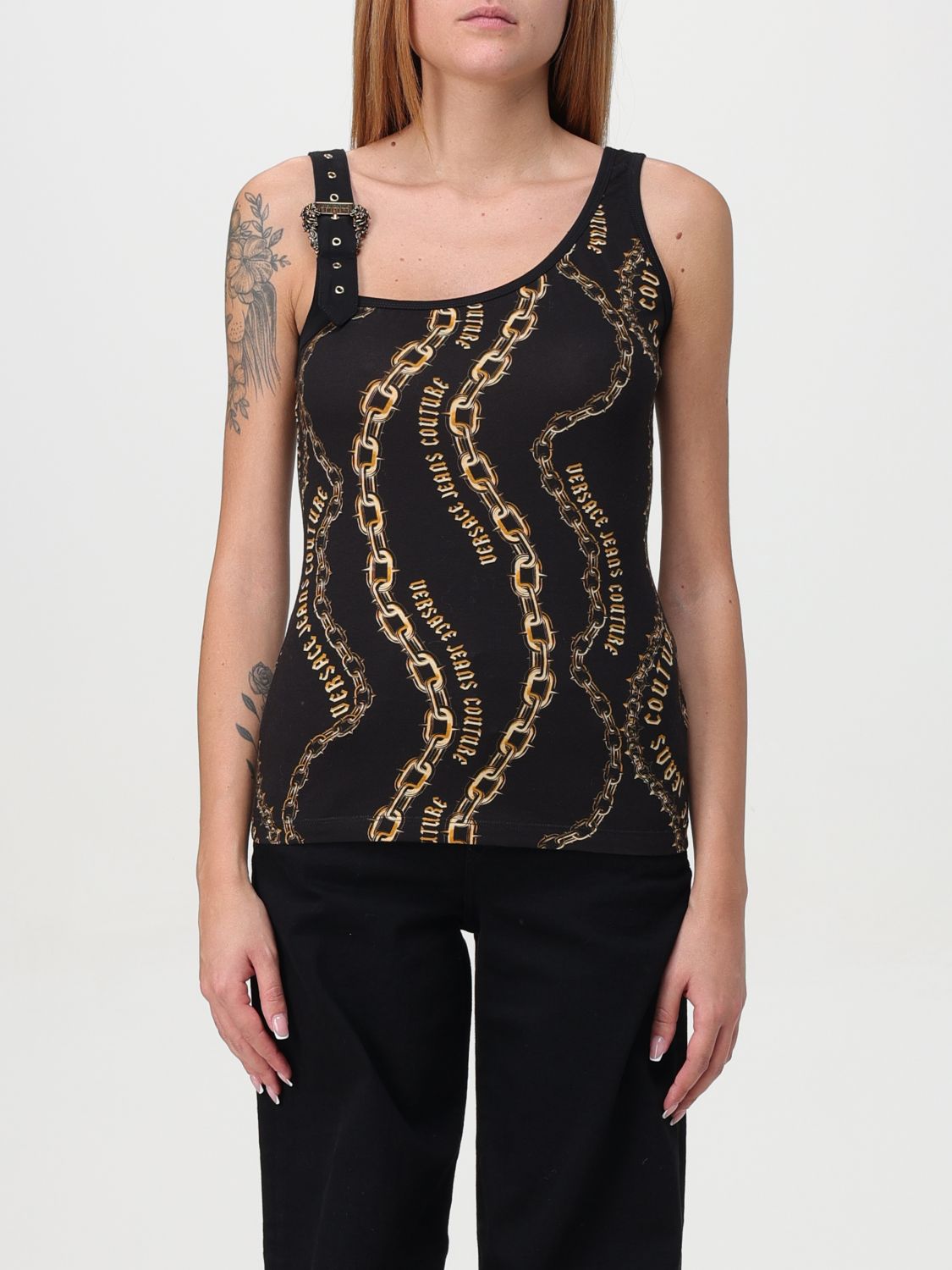 Logo-chain tank top - Black