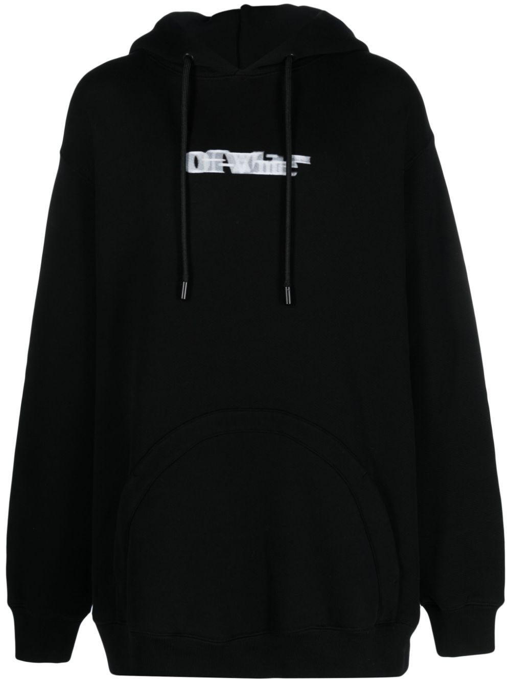 Logo-print cotton hoodie - Black