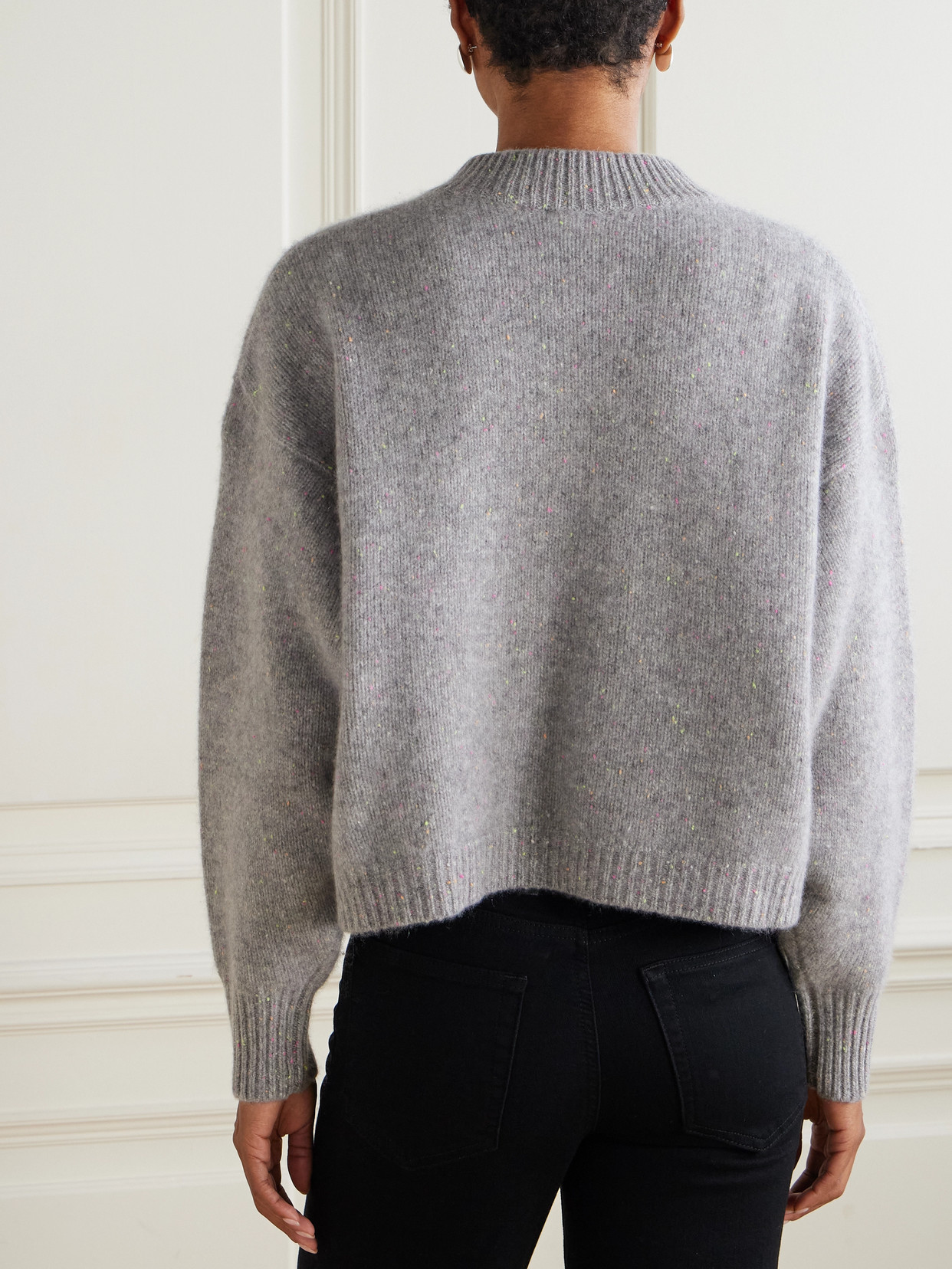 Fleck Cashmere Cardigan - Gray