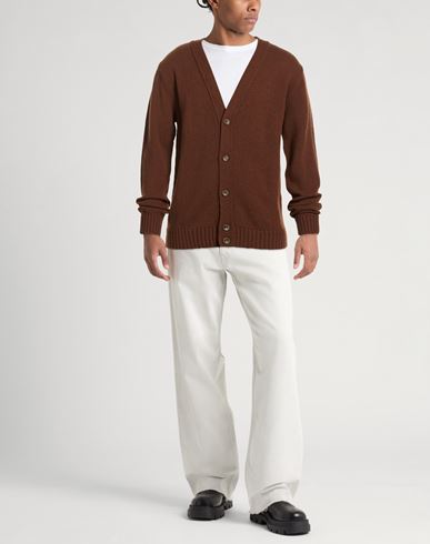 Man Cardigan Brown Size L Wool
