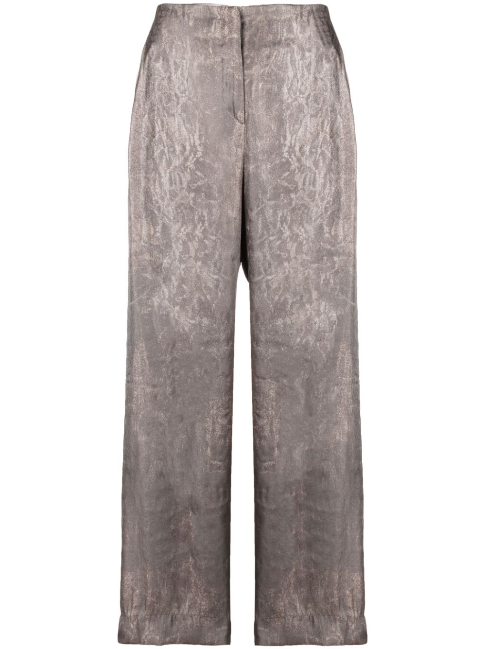 1990s distressed-print straight-leg trousers - Grey