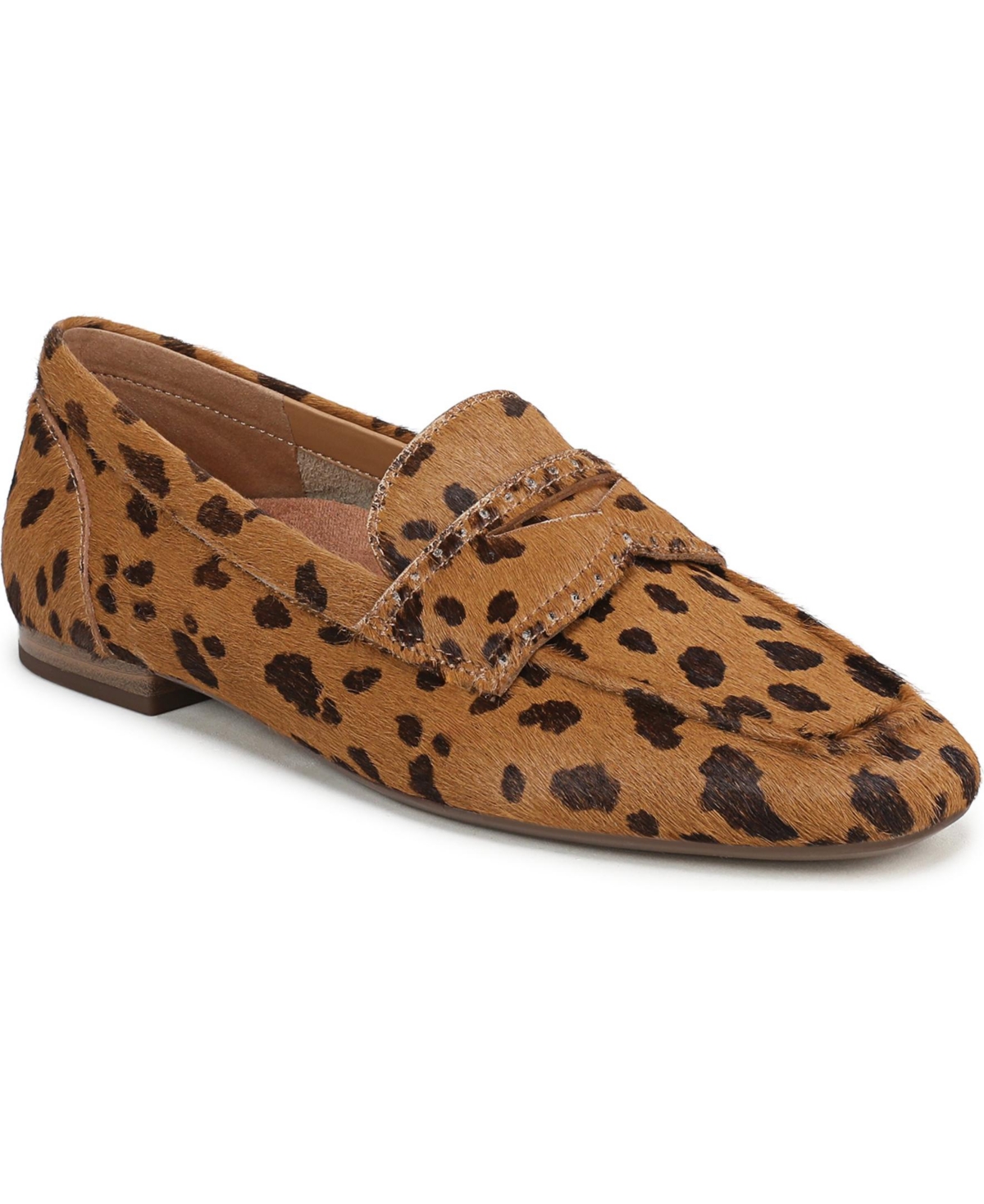 Womens Sadie Loafers - Tan leopard calf hair