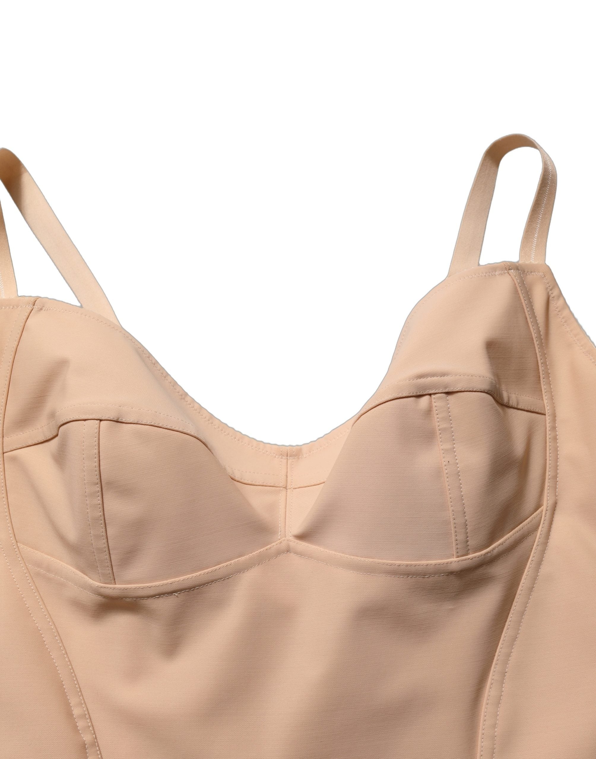 Nylon Full Body Shaper Bodysuit — Beige
