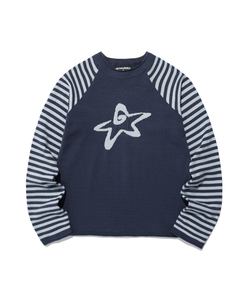 STAR STRIPE RAGLAN KNIT_NAVY