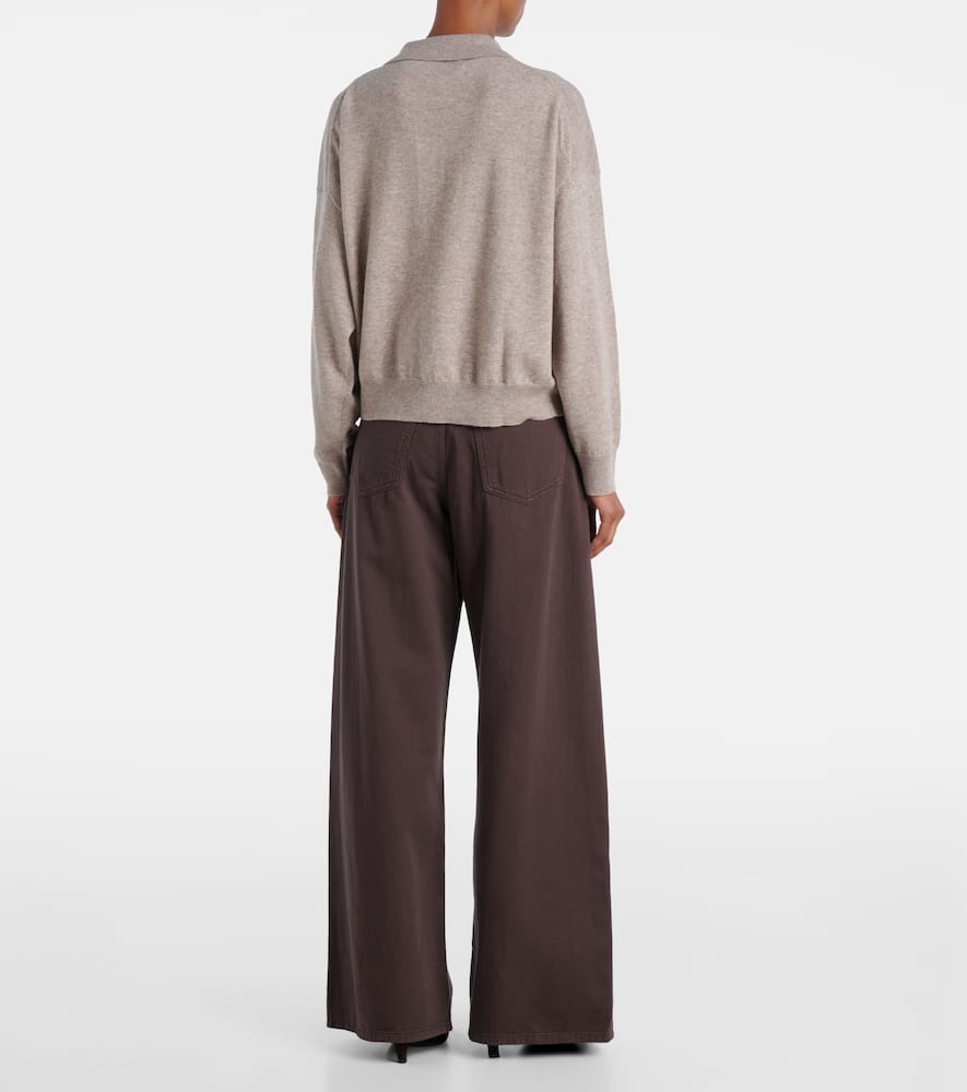 Wool and cashmere polo sweater