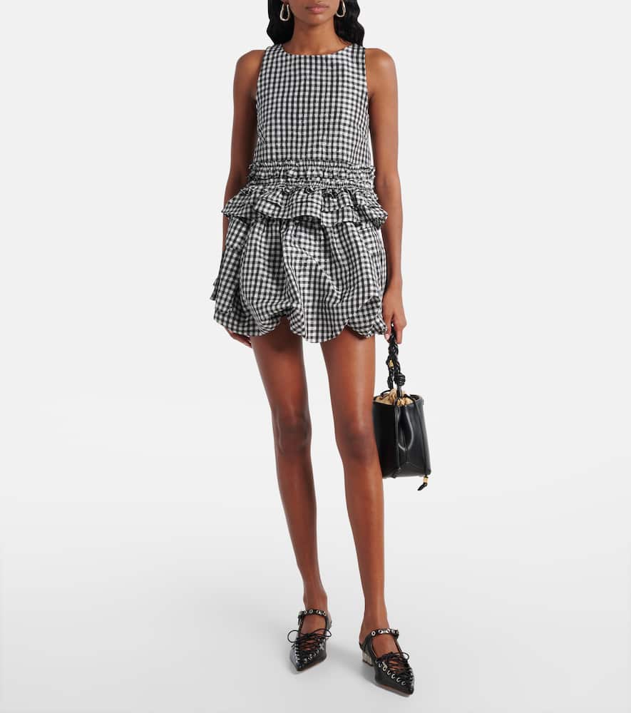 Gingham taffeta miniskirt