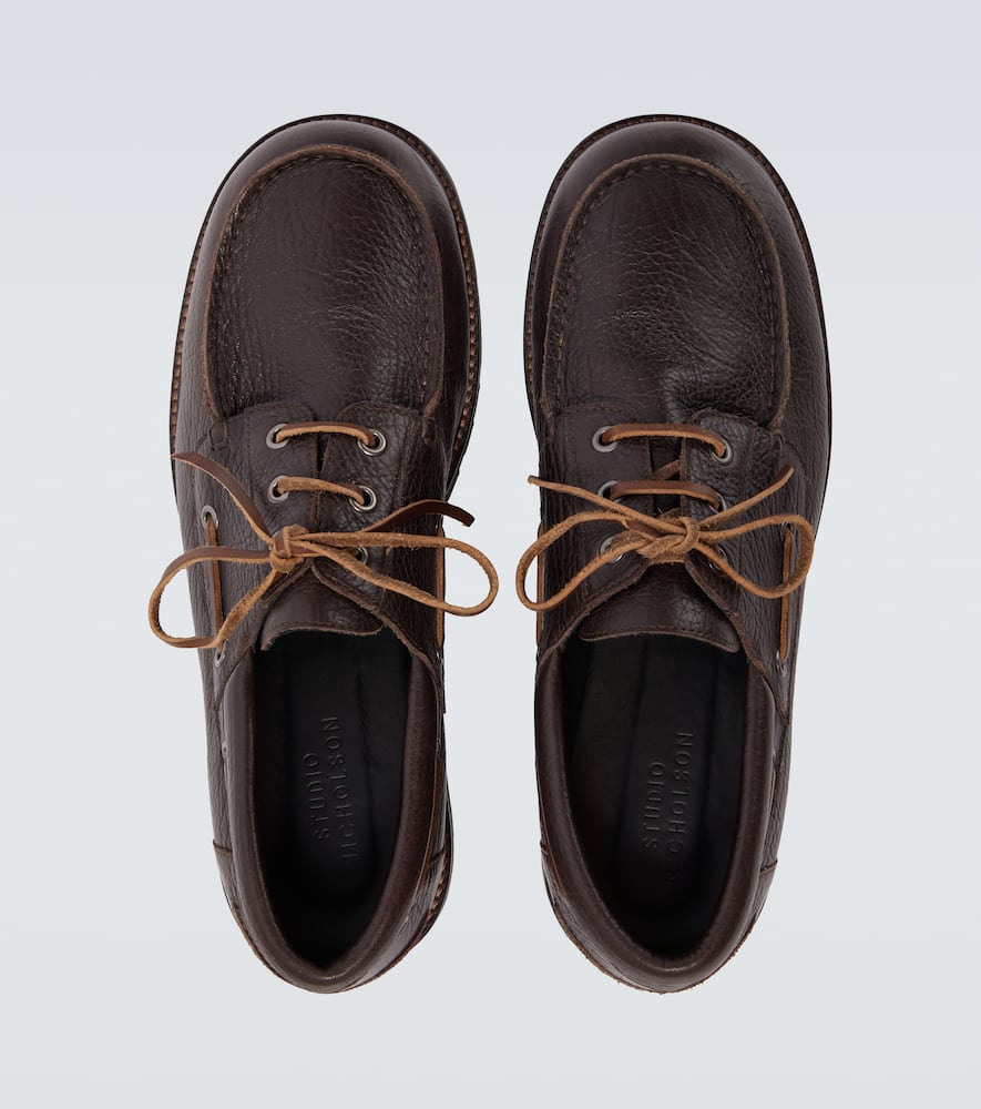 Guston leather boat shoes