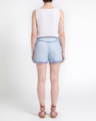 Woman Shorts & Bermuda Shorts Light blue Size M Linen