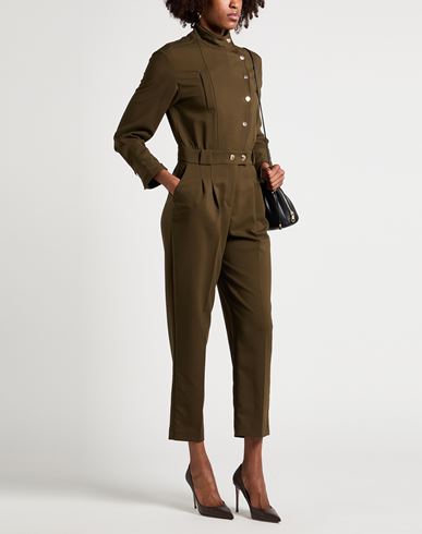 Woman Jumpsuit Khaki Size 6 Polyester, Viscose, Elastane
