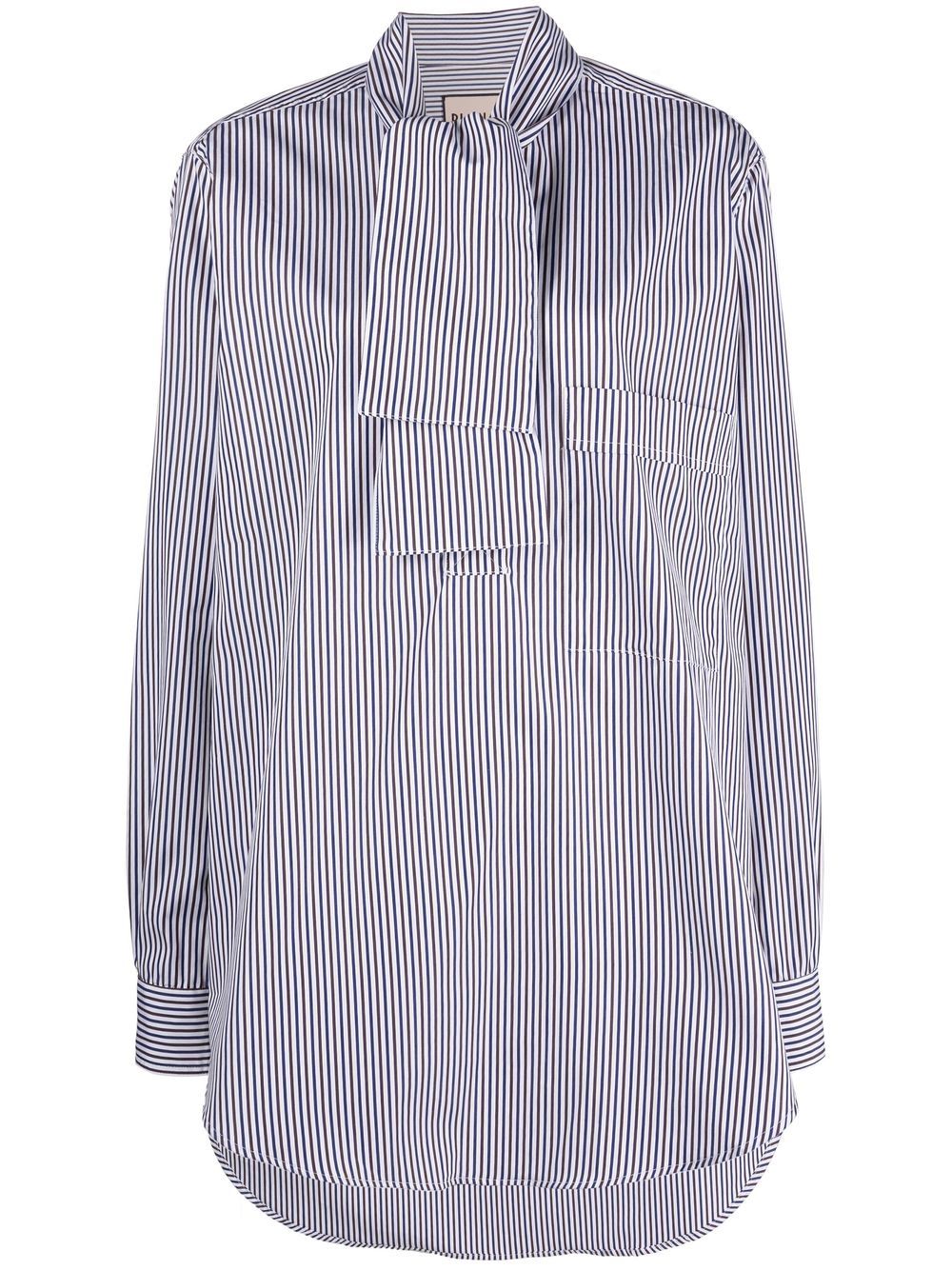 Striped poplin shirt - White