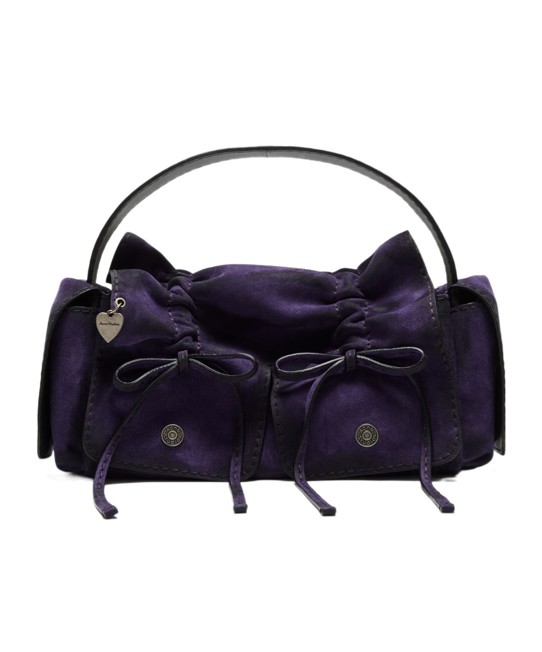 Multipocket heart-charm shoulder bag