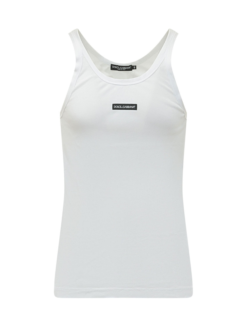White Round Neck Tank Top