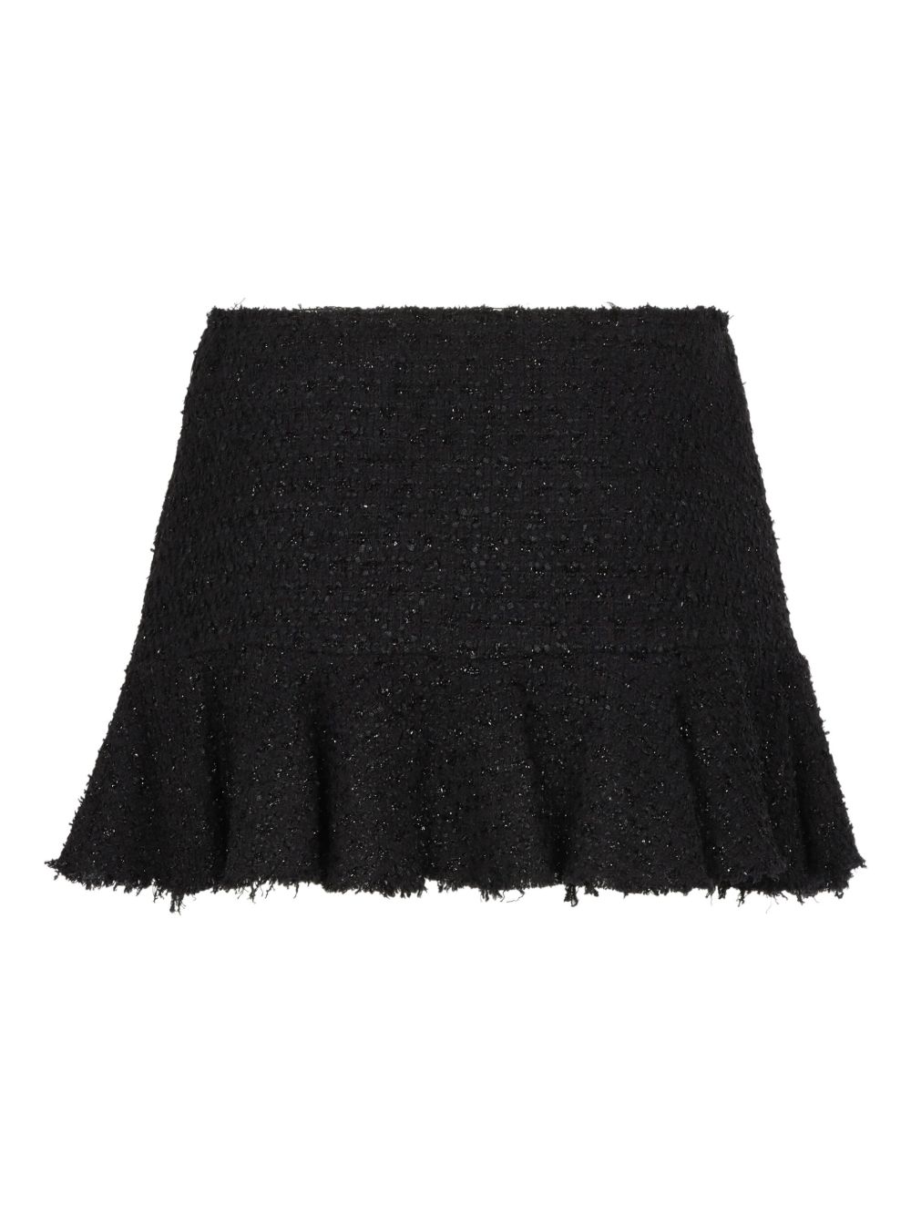 Frayed ruffled skirt - Black