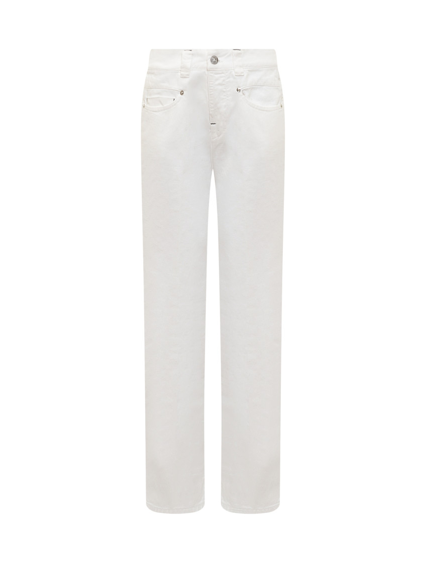 White Straight High Rise Jeans