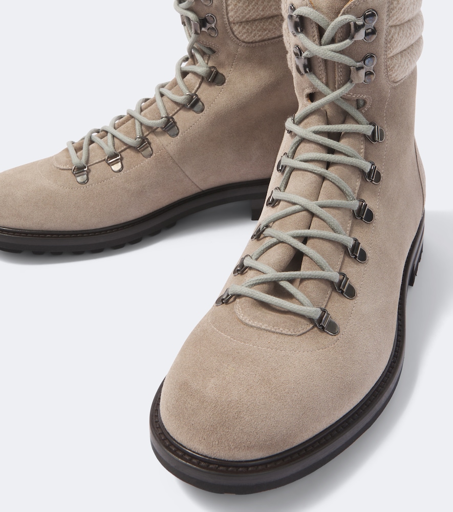 Suede lace-up boots