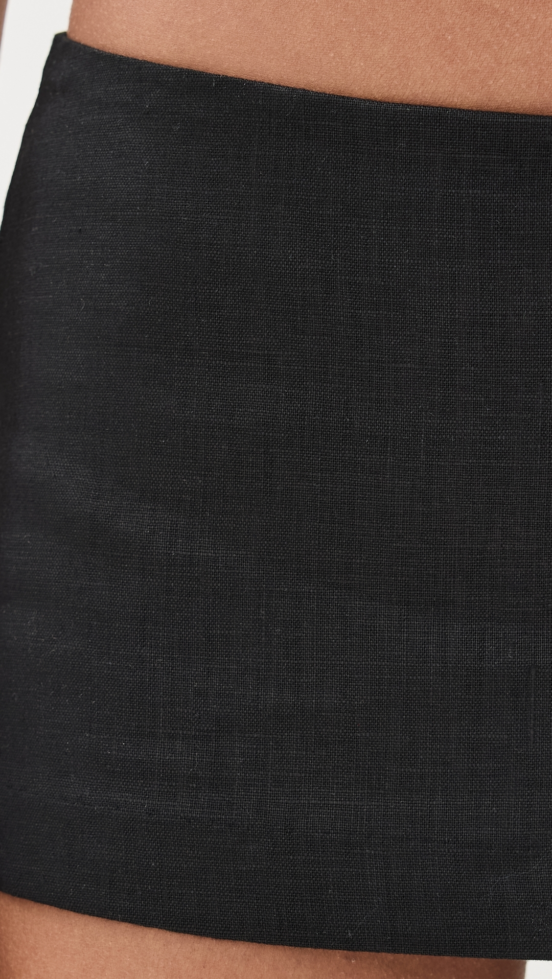 Mia Low Waist Linen Skort Black