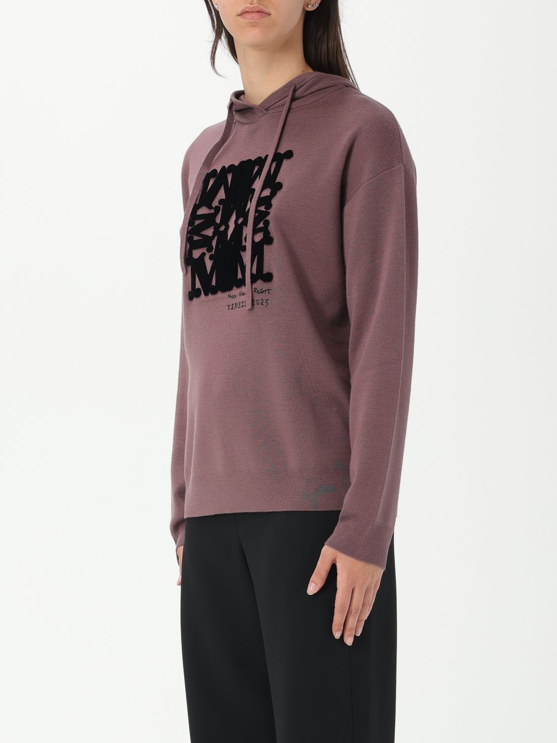 Flocked-logo hoodie - Brown