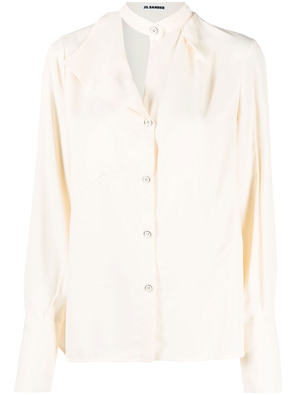 Button-front satin shirt - Blue