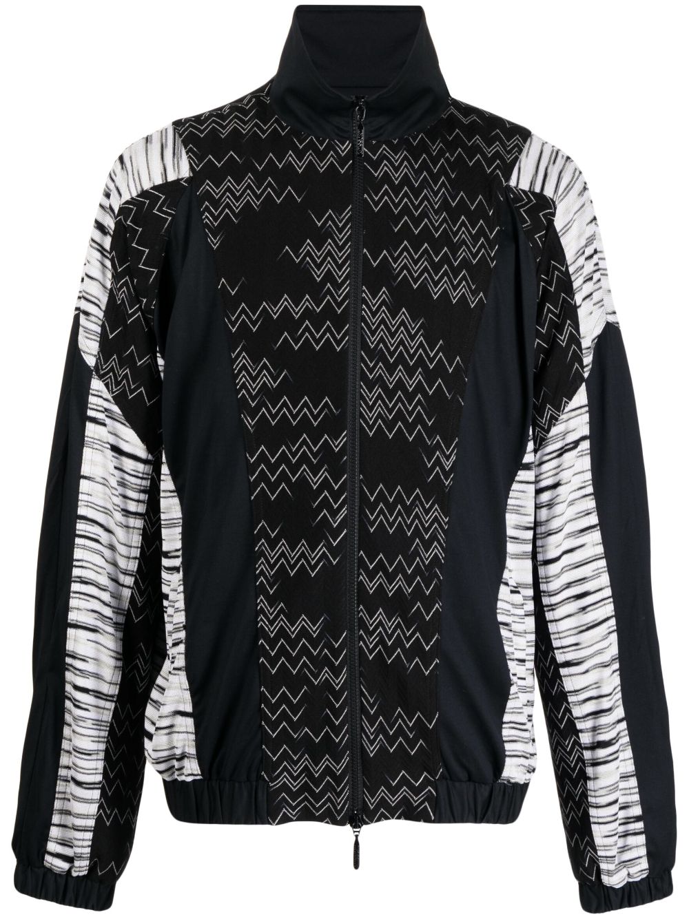 Zig Zag zip-up jacket - Black