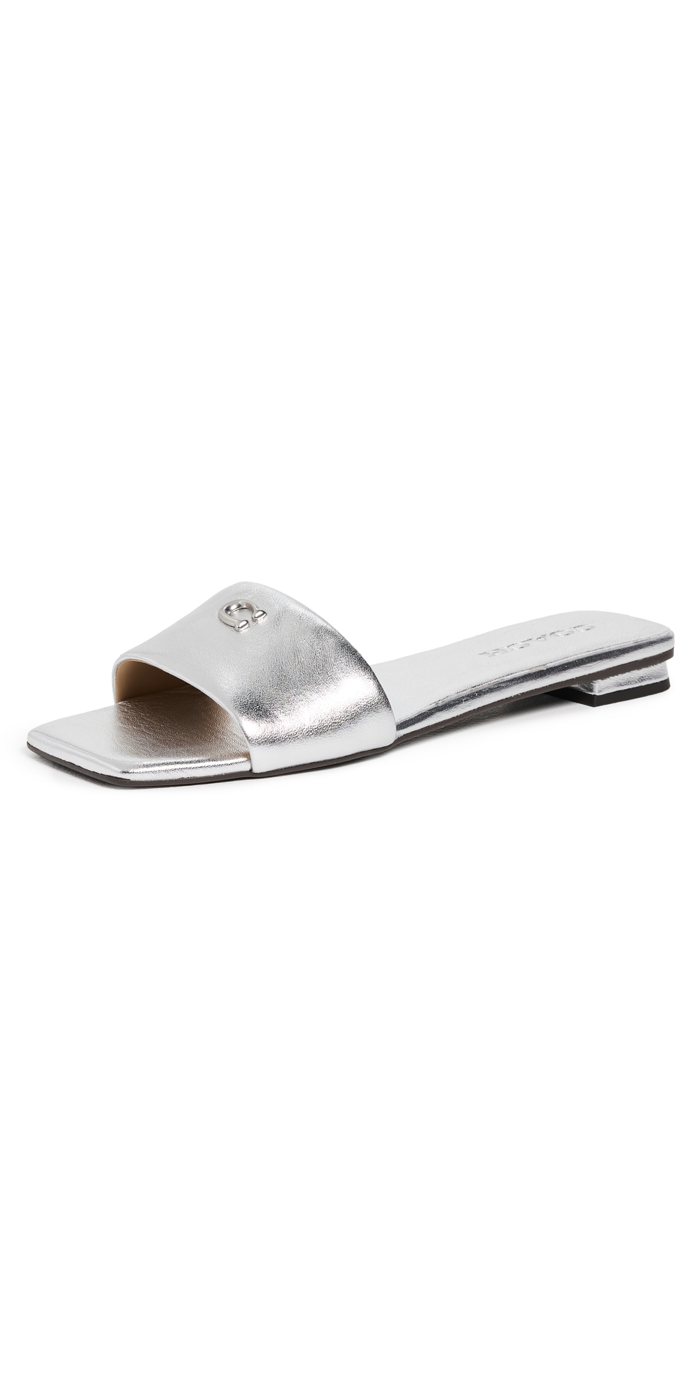 Sculpted C Flat Sandals Silver