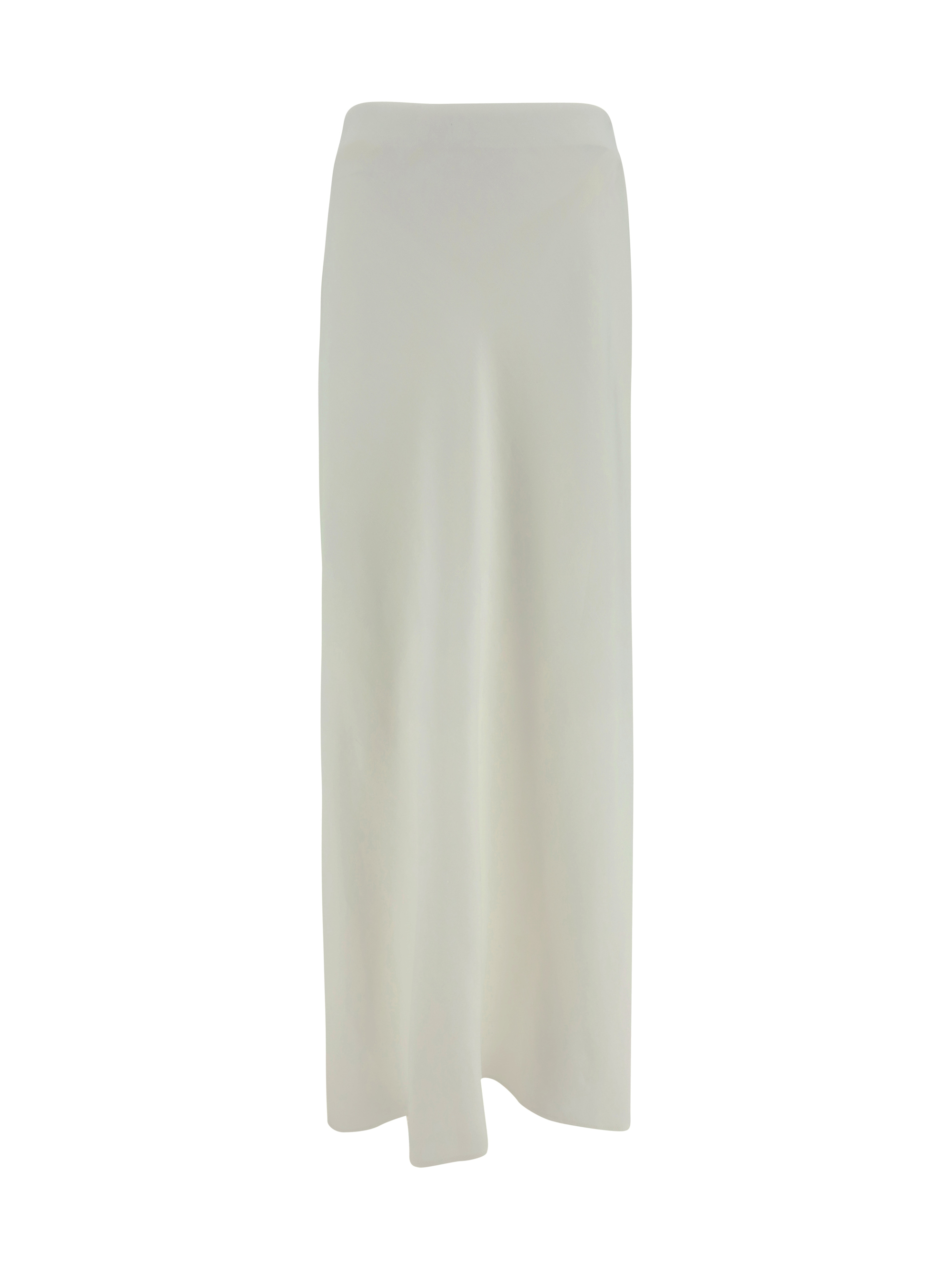 White Longuette Tube Skirt In Viscose Woman