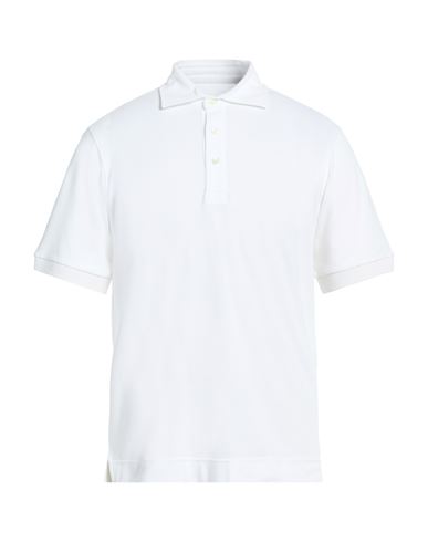 Man Polo shirt White Size M Cotton, Elastane