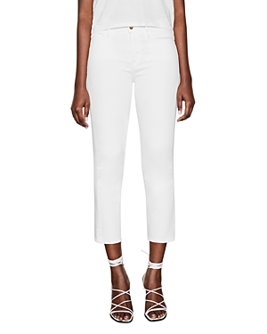 Le High Ankle Straight-Leg Jeans in Blanc