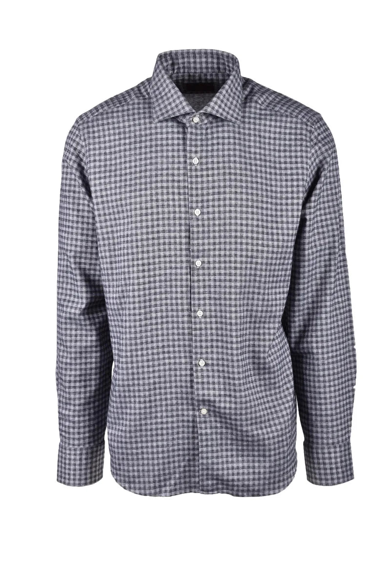 Grey Checkered Cotton Shirt