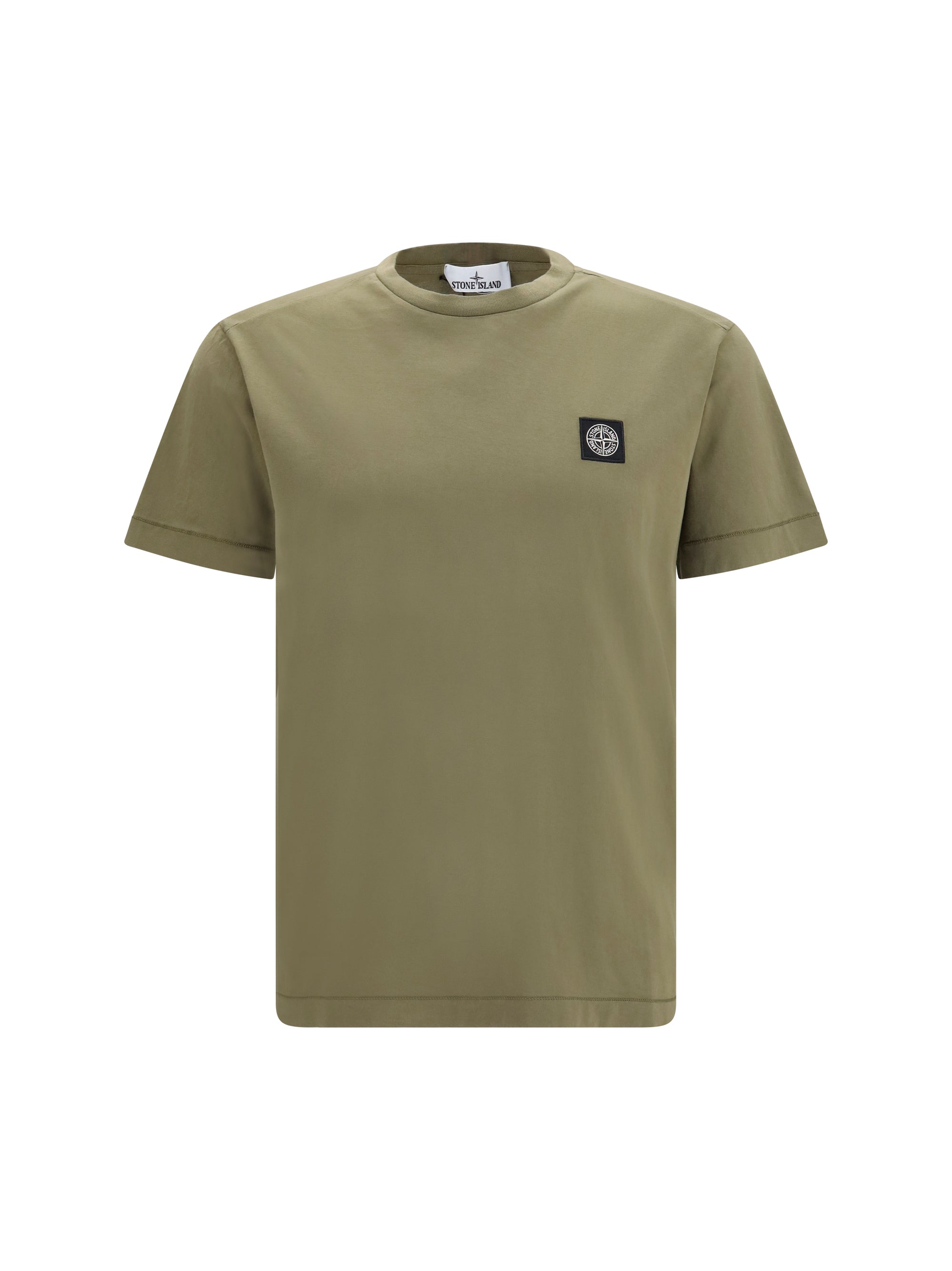 Logo Patch Cotton T-Shirt — Green